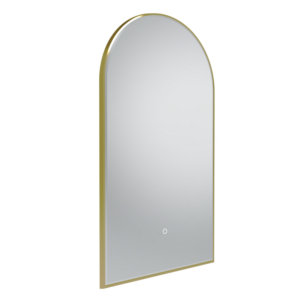 Tavistock Oxygen 500 x 900mm Illuminated Brushed Brass Arch Mirror