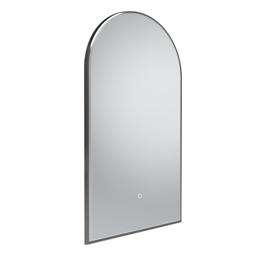 Tavistock Oxygen 500 x 900mm Illuminated Gunmetal Arch Mirror