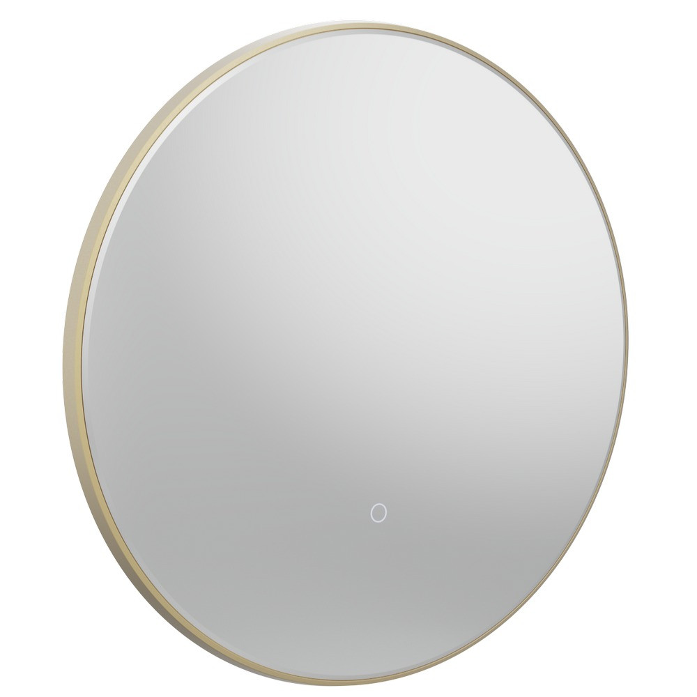 Tavistock Oxygen 600mm Illuminated Brushed Brass Circular Mirror
