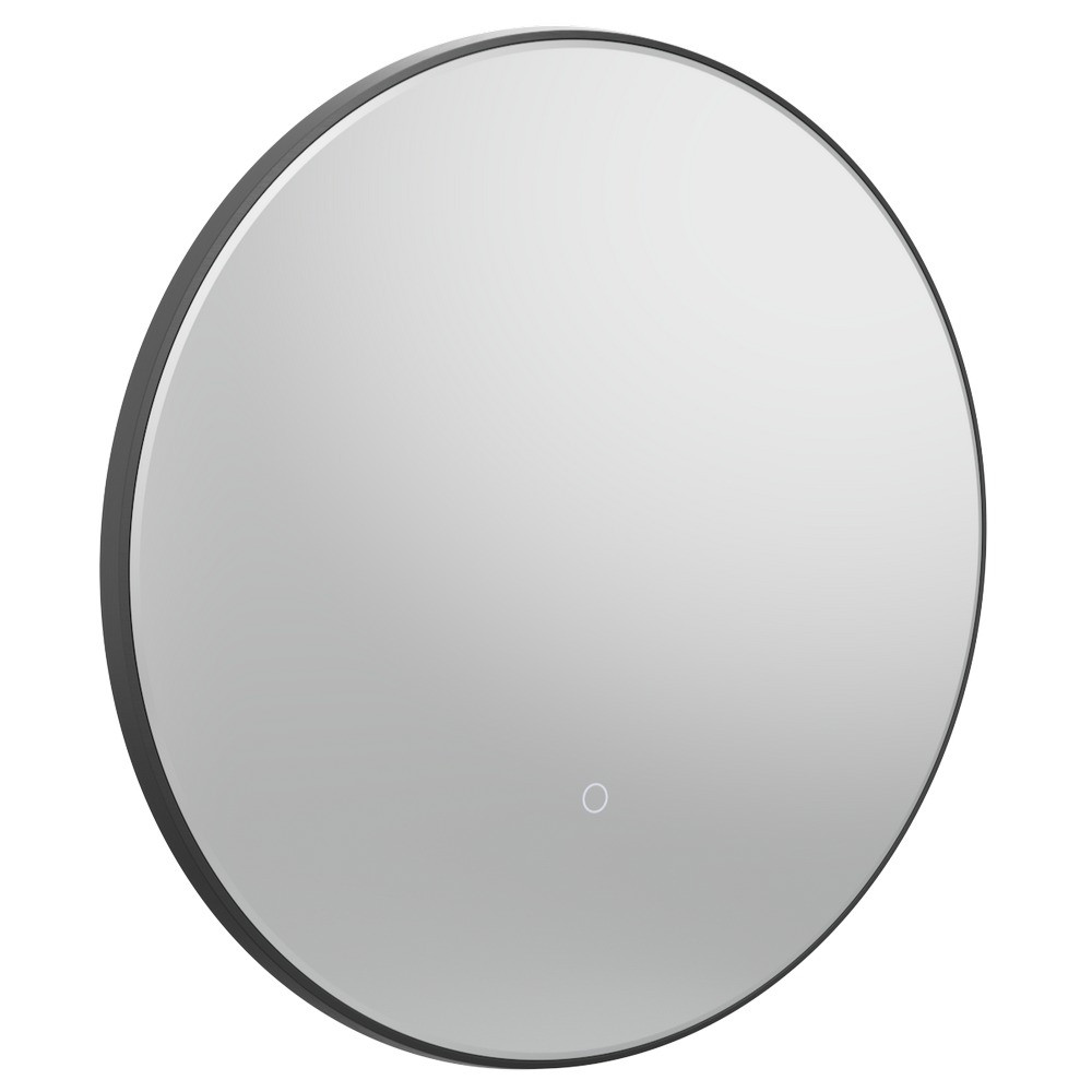 Tavistock Oxygen 600mm Illuminated Matt Black Circular Mirror