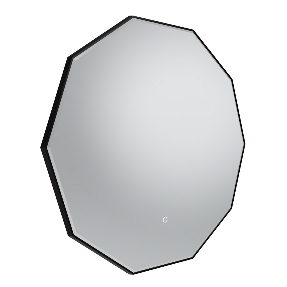 Tavistock Oxygen 800mm Illuminated Black Decagon Mirror