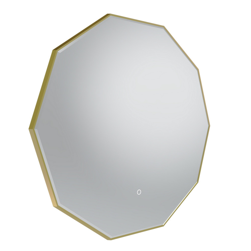 Tavistock Oxygen 800mm Illuminated Brushed Brass Decagon Mirror
