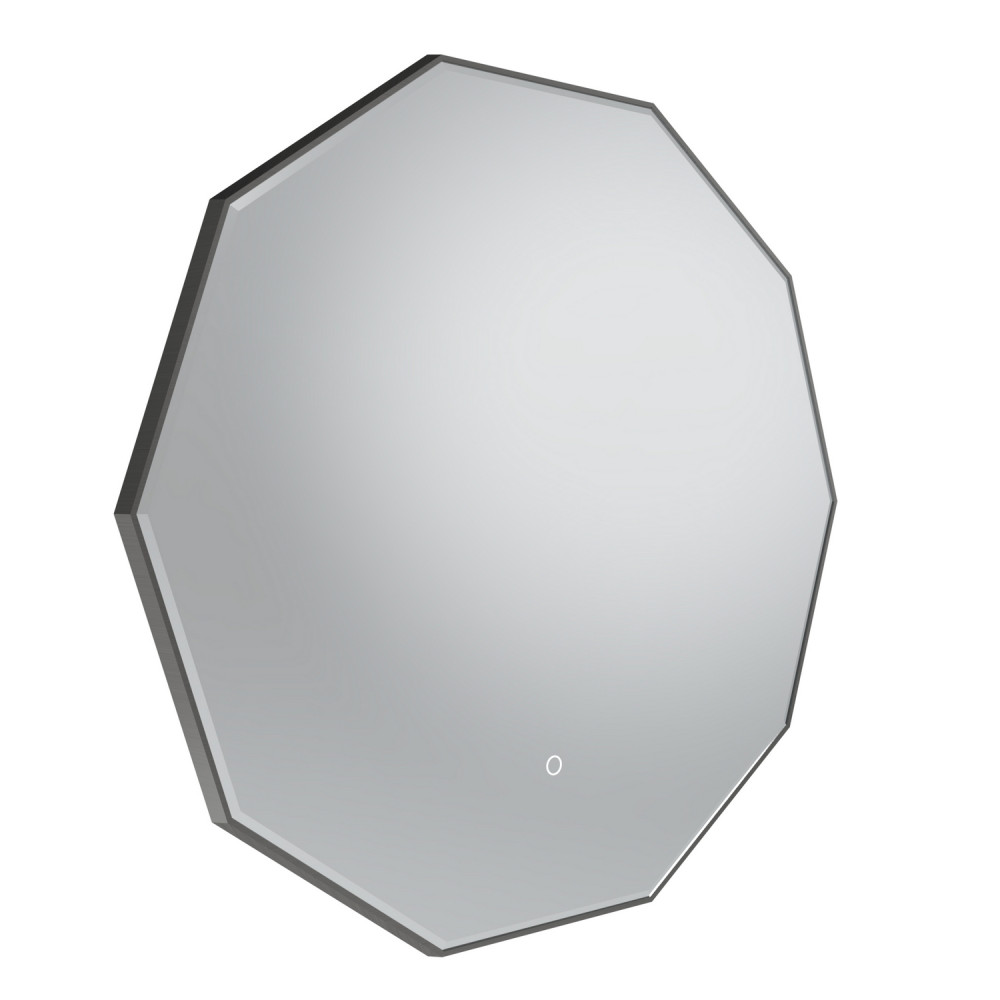 Tavistock Oxygen 800mm Illuminated Gunmetal Decagon Mirror