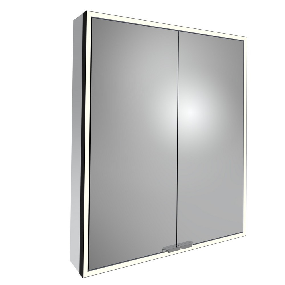 Tavistock Portrait 600mm Double Door Illuminated Mirror Cabinet in Black