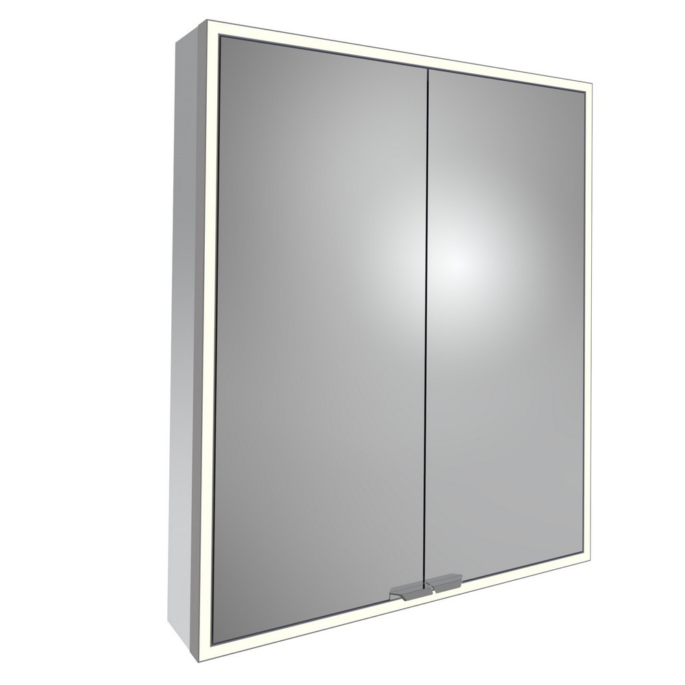 Tavistock Portrait 600mm Double Door Illuminated Mirror Cabinet in Gunmetal
