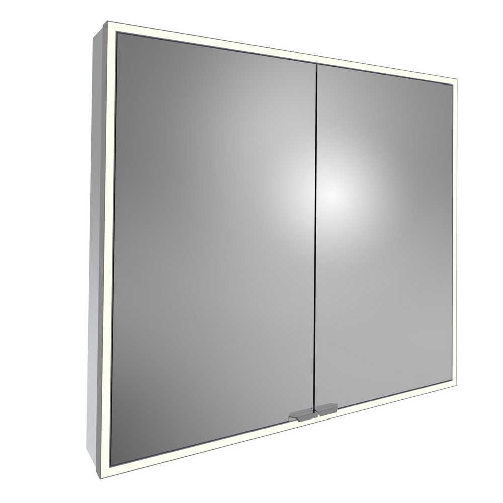 Tavistock Portrait 800mm Double Door Illuminated Mirror Cabinet in Gunmetal