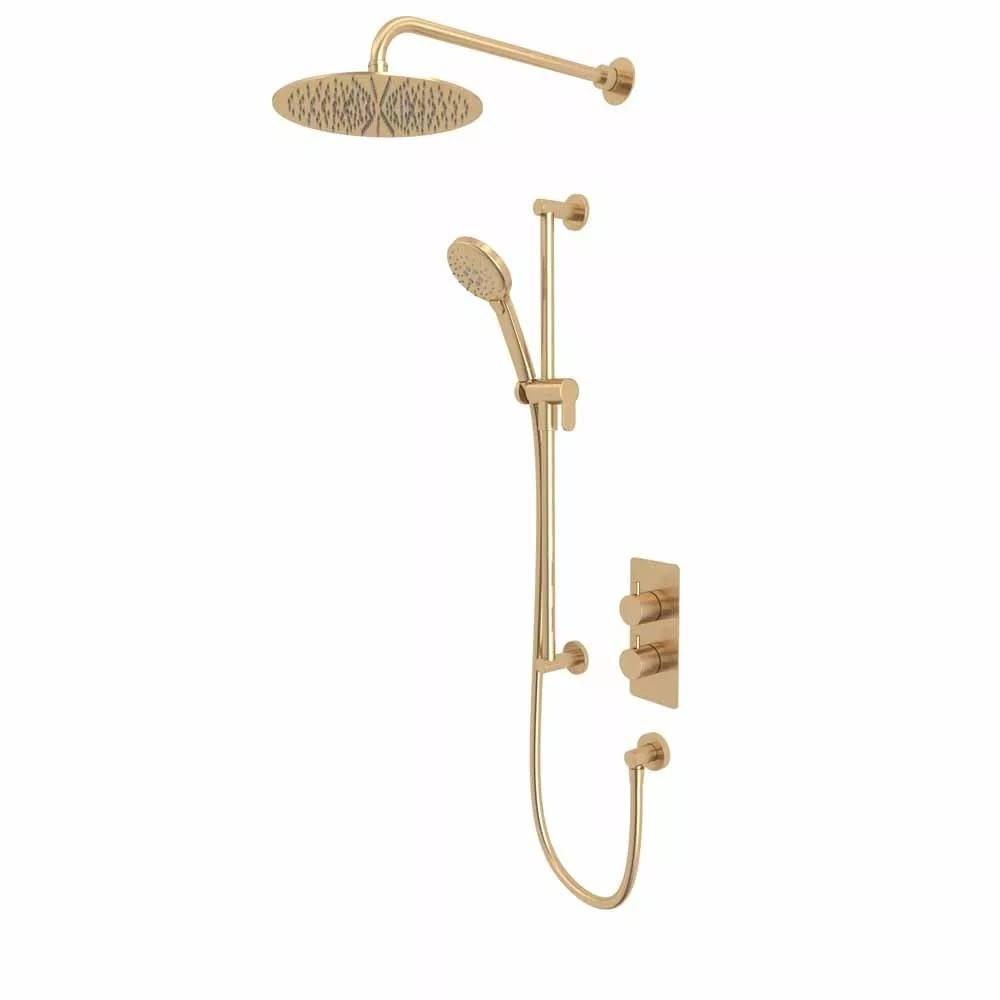 Tavistock Quantum Thermostatic Dual Function Brushed Brass Concealed Shower