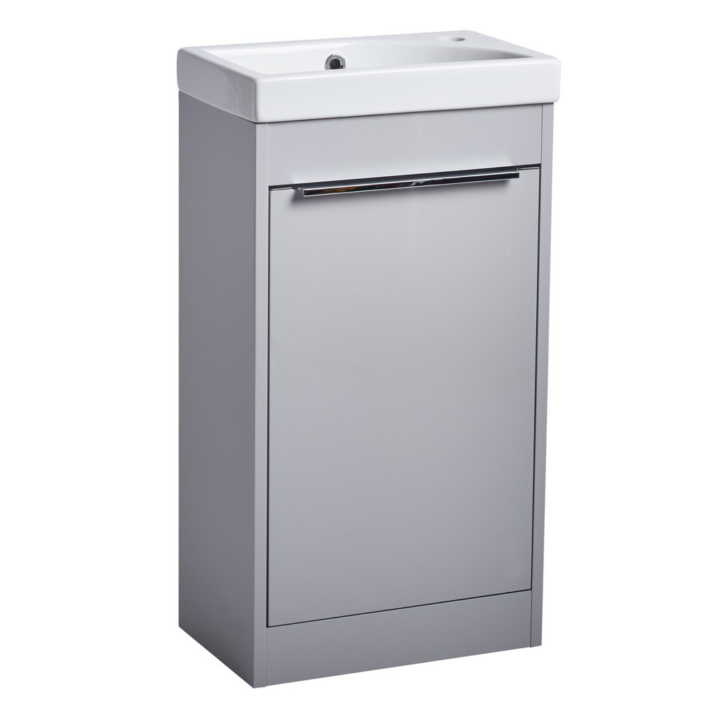 Tavistock Sequence 450mm Freestanding Unit in Gloss Light Grey with Basin