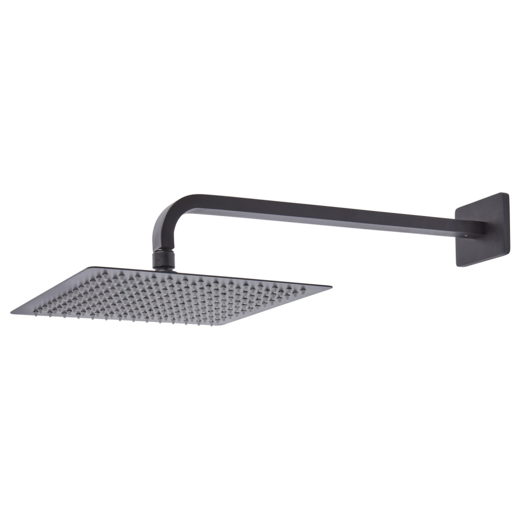 Tavistock Square Fixed Black Shower Arm