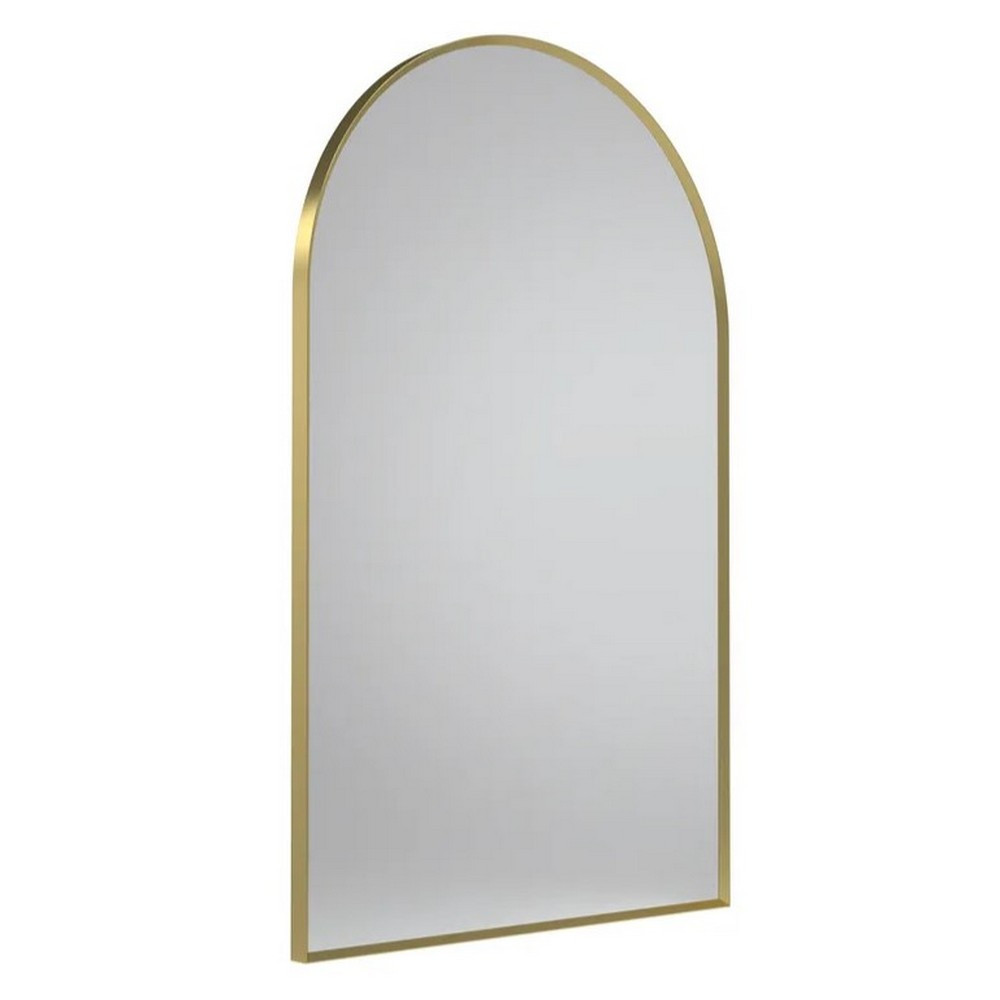 Tavistock Verge Arched Bathroom Mirror in Brushed Brass