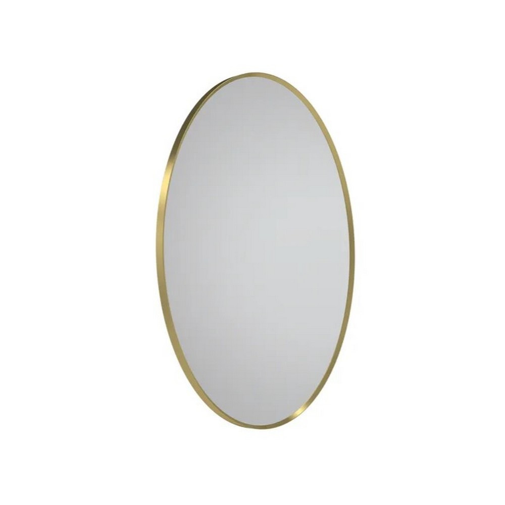 Tavistock Verge Framed Oval Brushed Brass Bathroom Mirror
