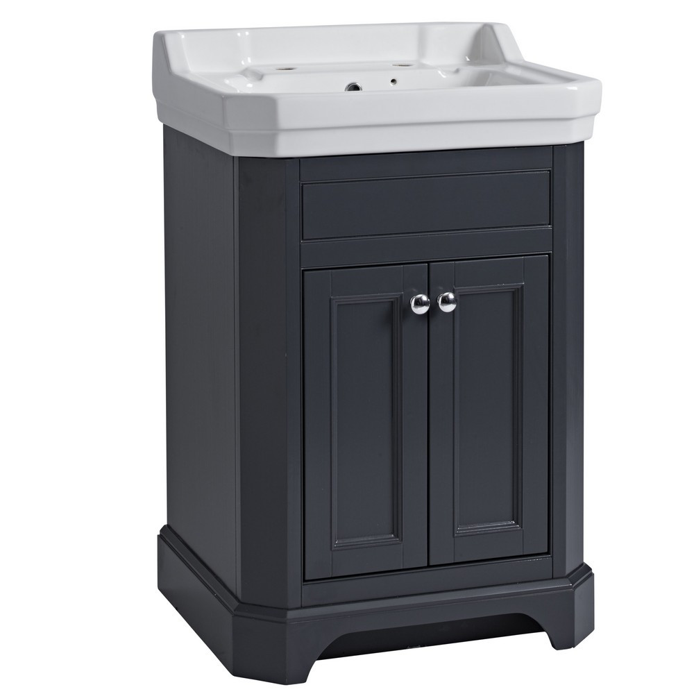 Tavistock Vitoria 600mm Freestanding Unit in Matt Dark Grey with Basin
