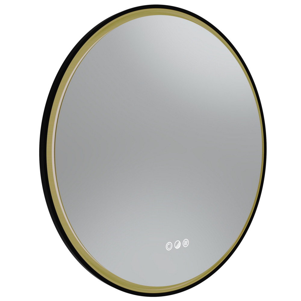 Tavistock Zephyr Black and Brass 600mm Circular Illuminated Mirror