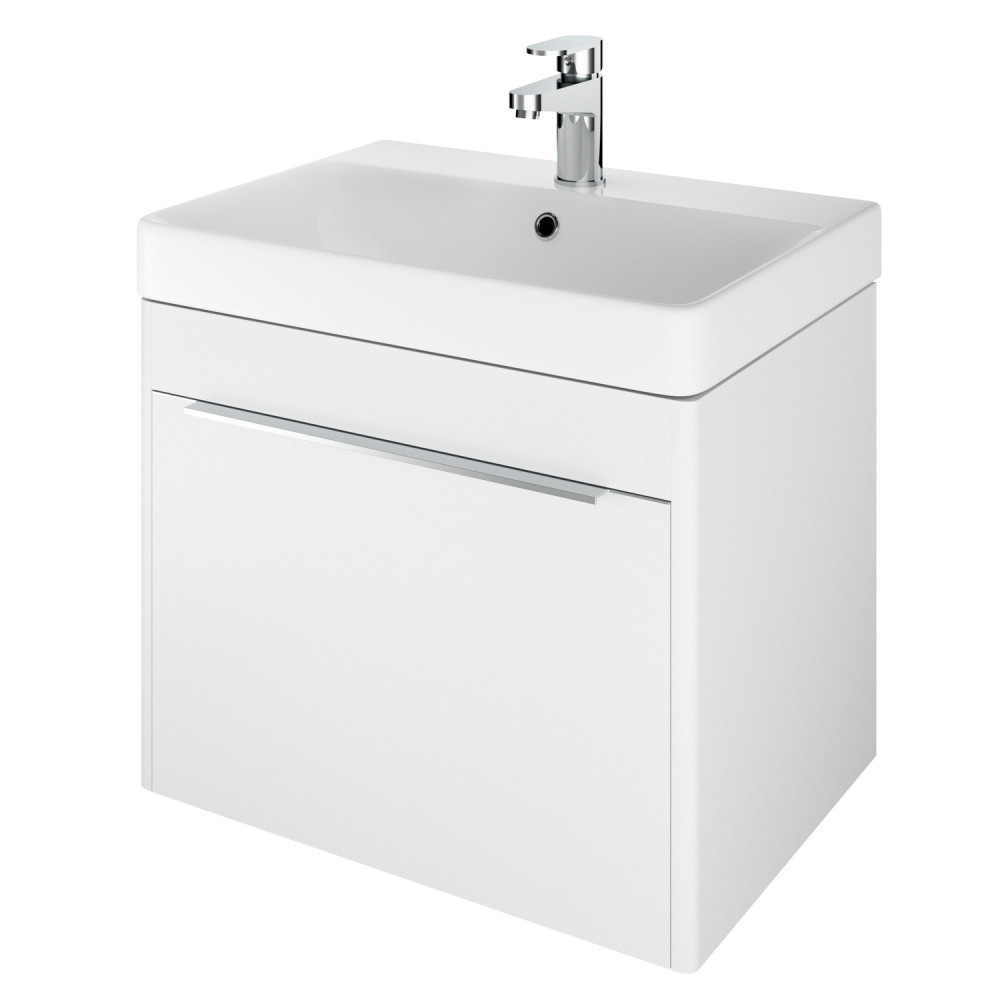 Vantara Cruise 600mm Wall Hung Vanity Unit and Basin in Matt White