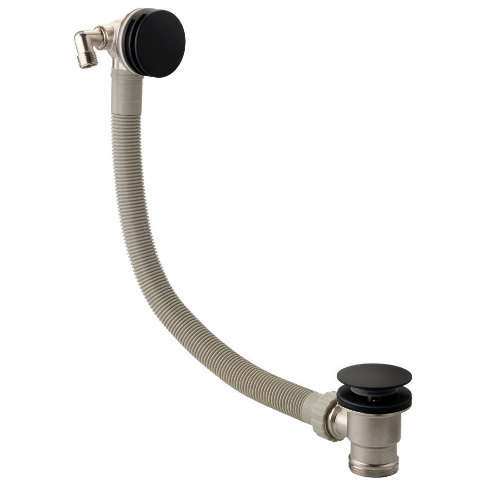 Vantara Black Overflow Bath Filler with Sprung Waste Plug