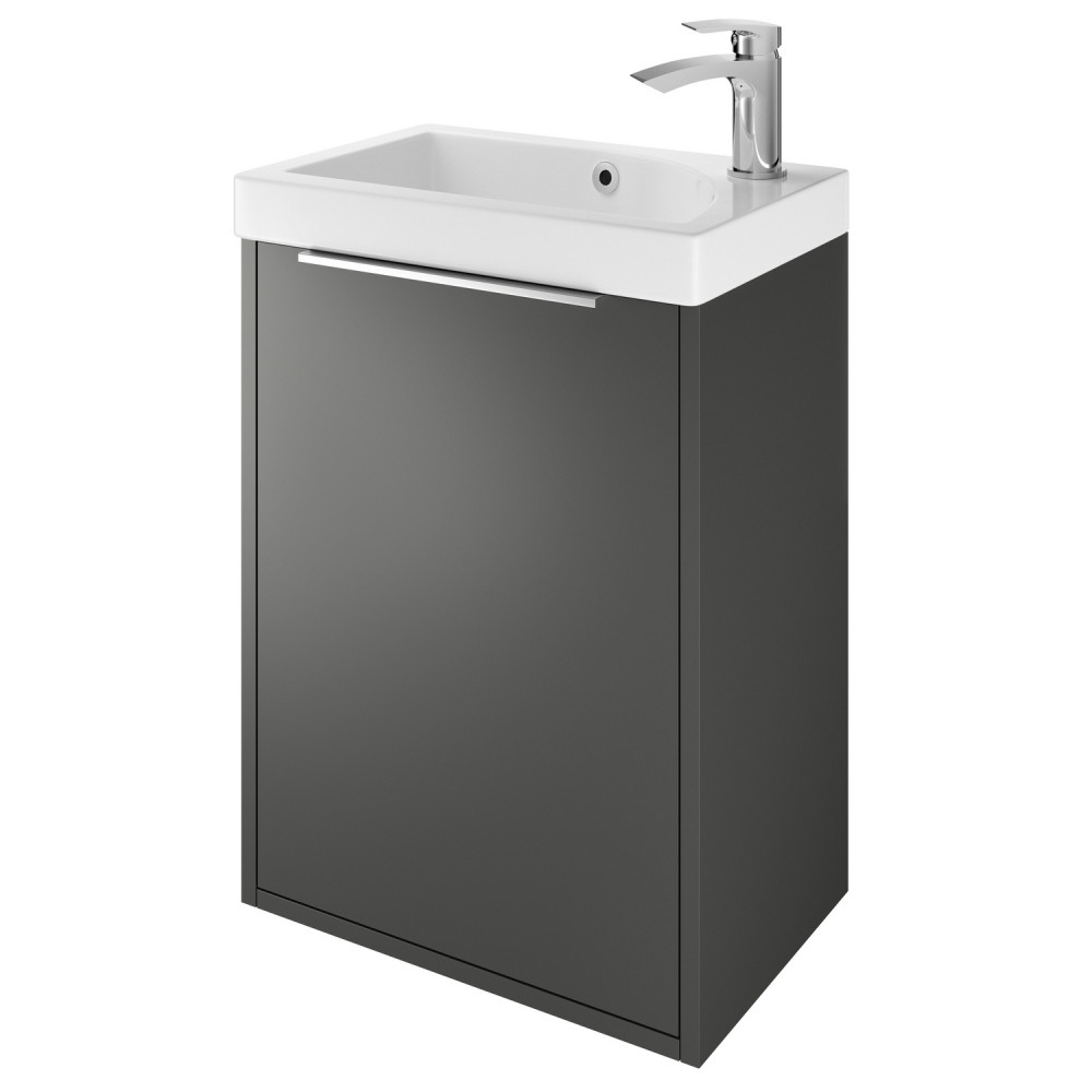 Vantara Active 465mm Wall Hung Cloakroom Vanity Unit and Basin in Dark Grey