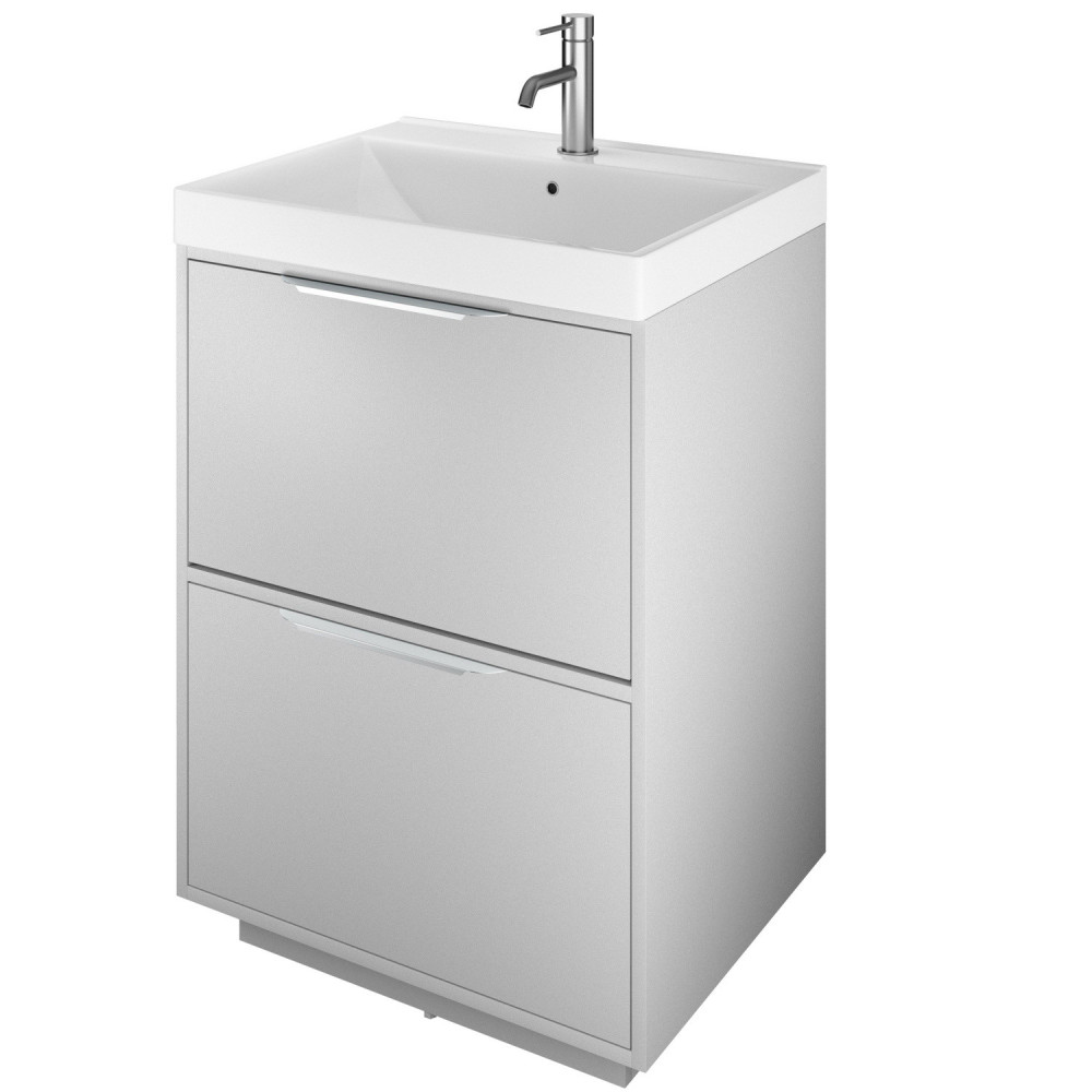 Vantara Active 600mm Freestanding Vanity Unit and Basin in Light Grey