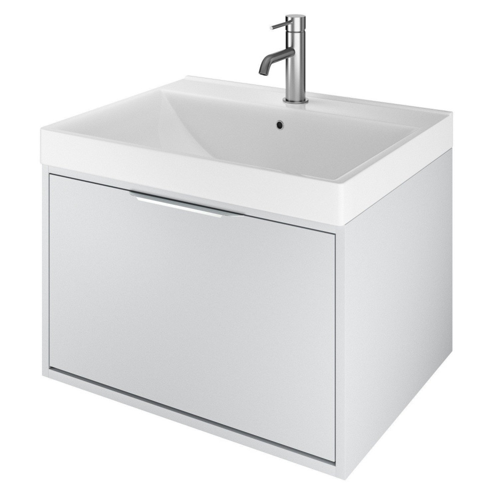 Vantara Active Wall Hung 600mm Vanity Unit and Basin in Light Grey