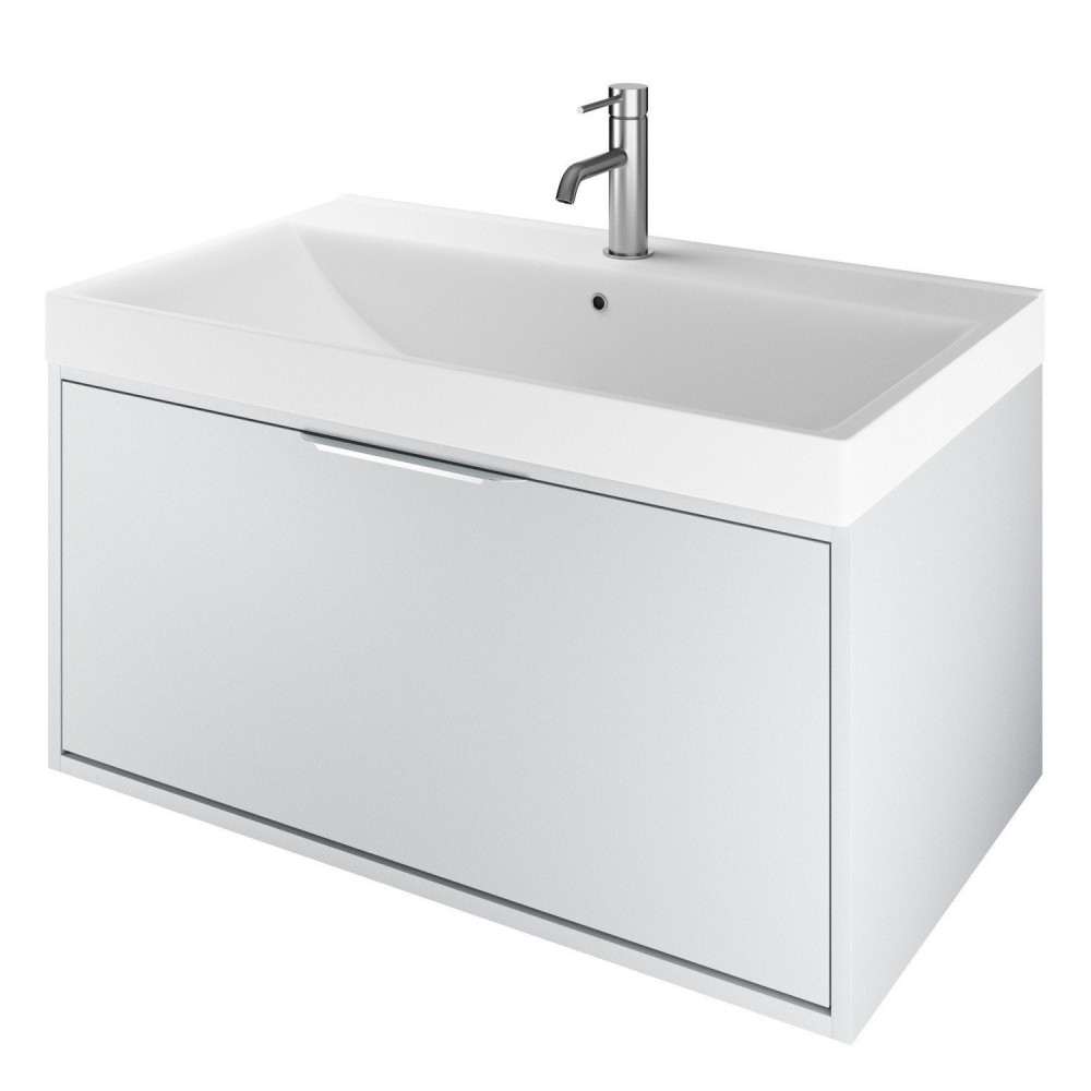 Vantara Active Wall Hung 800mm Vanity Unit and Basin in Light Grey