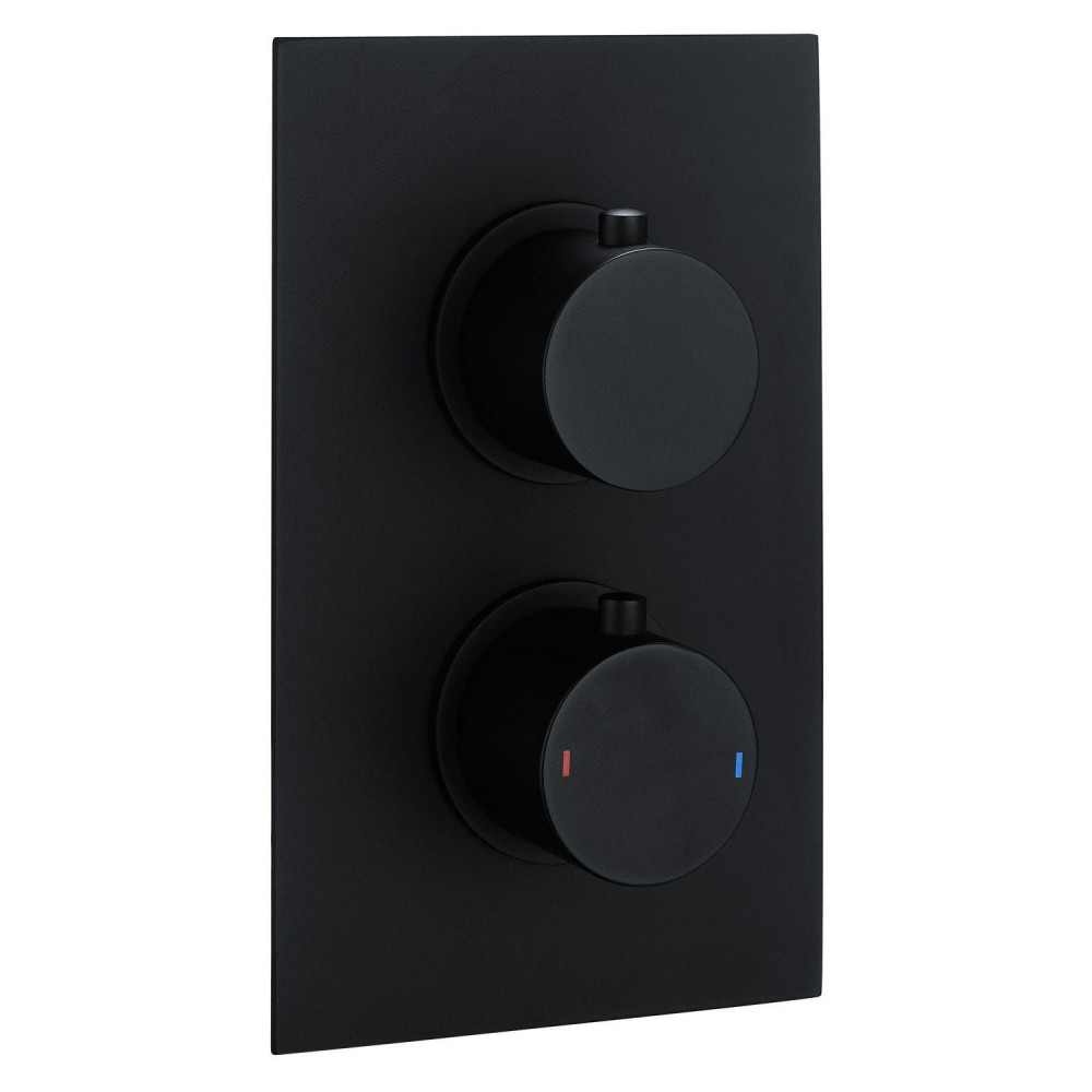 Vantara Stellar Concealed Round Dual Outlet Black Shower Valve