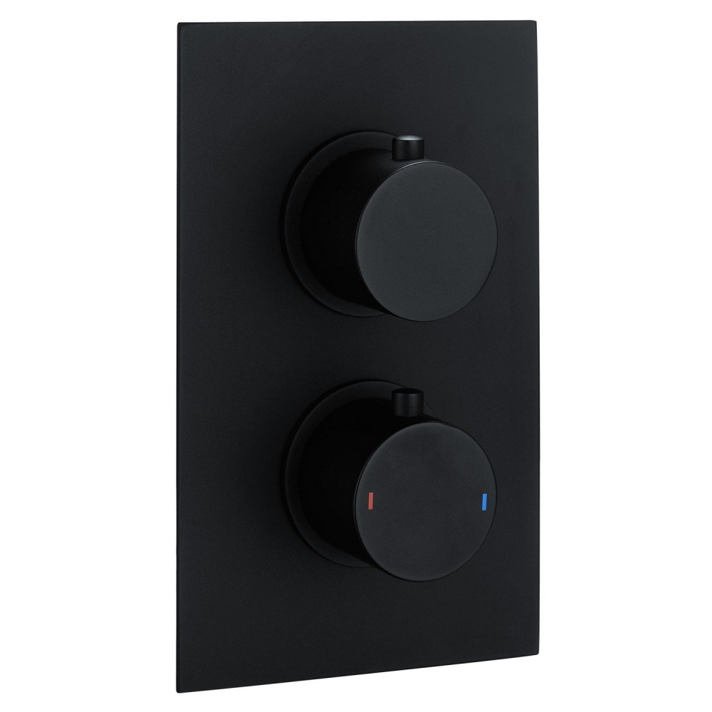Vantara Stellar Concealed Round Single Outlet Black Shower Valve