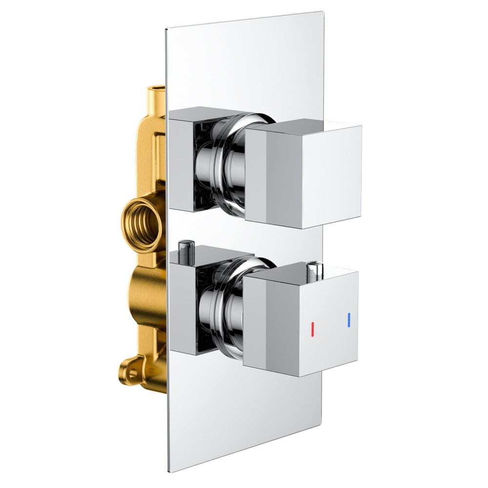 Vantara Stellar Concealed Square Single Outlet Chrome Shower Valve