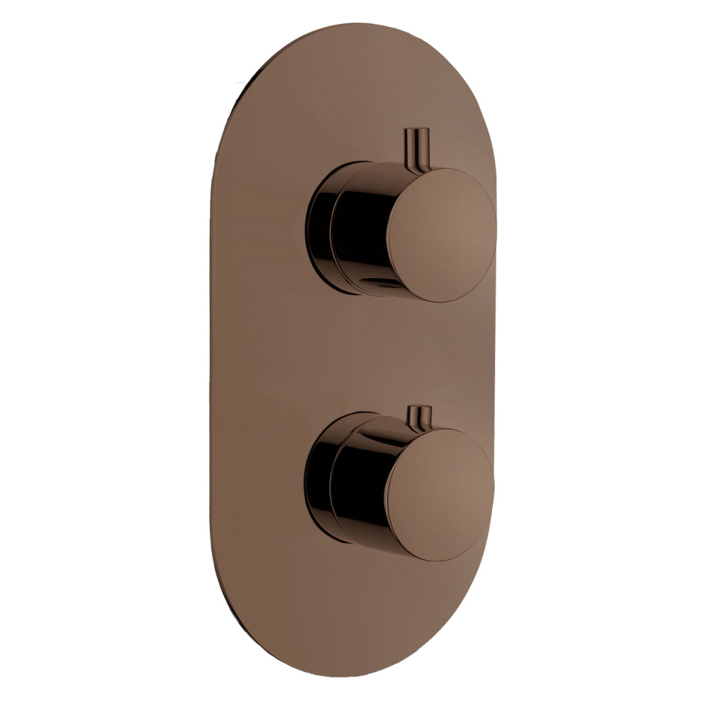 Vantara Stellar Dual Outlet Brushed Bronze Lozenge Concealed Shower Valve
