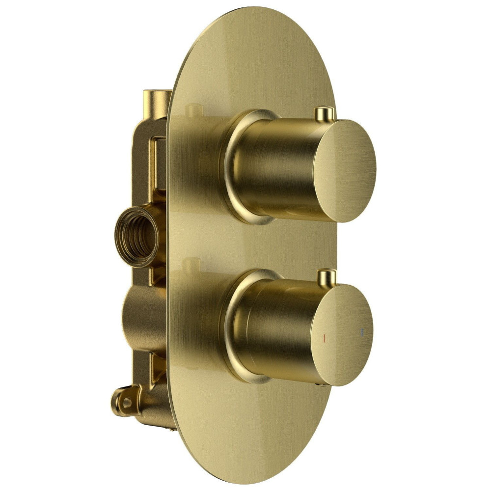 Vantara Stellar Single Outlet Brushed Brass Lozenge Concealed Shower Valve