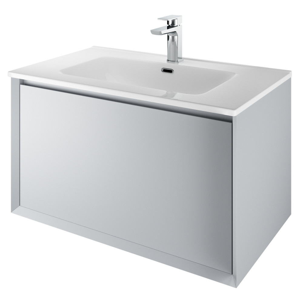 Vantara Leon 810mm Wall Hung Vanity Unit and Basin in Matt Mid Grey