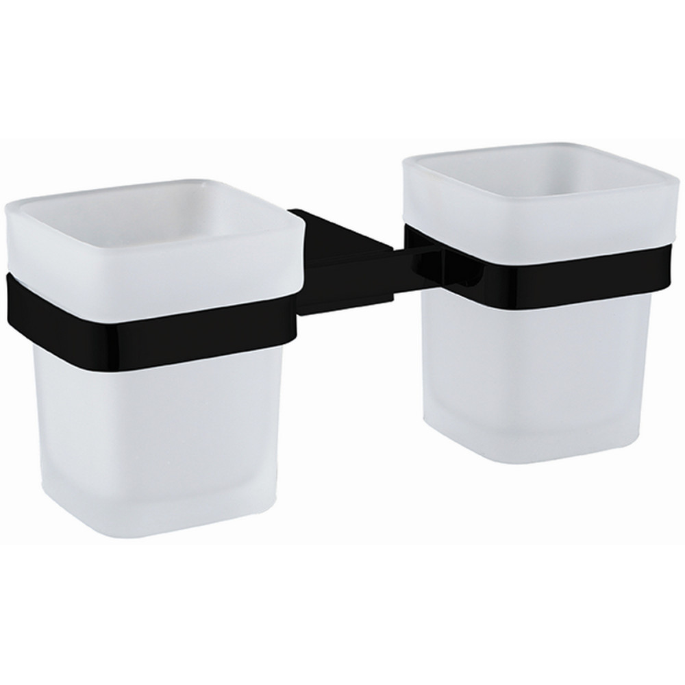 Vantara Zenith Double Tumbler and Holder in Black