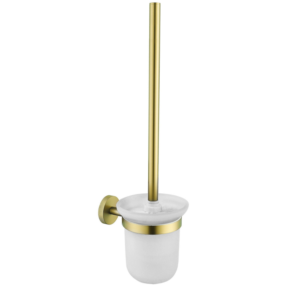 Vantara Comet Toilet Brush and Holder in Brushed Brass