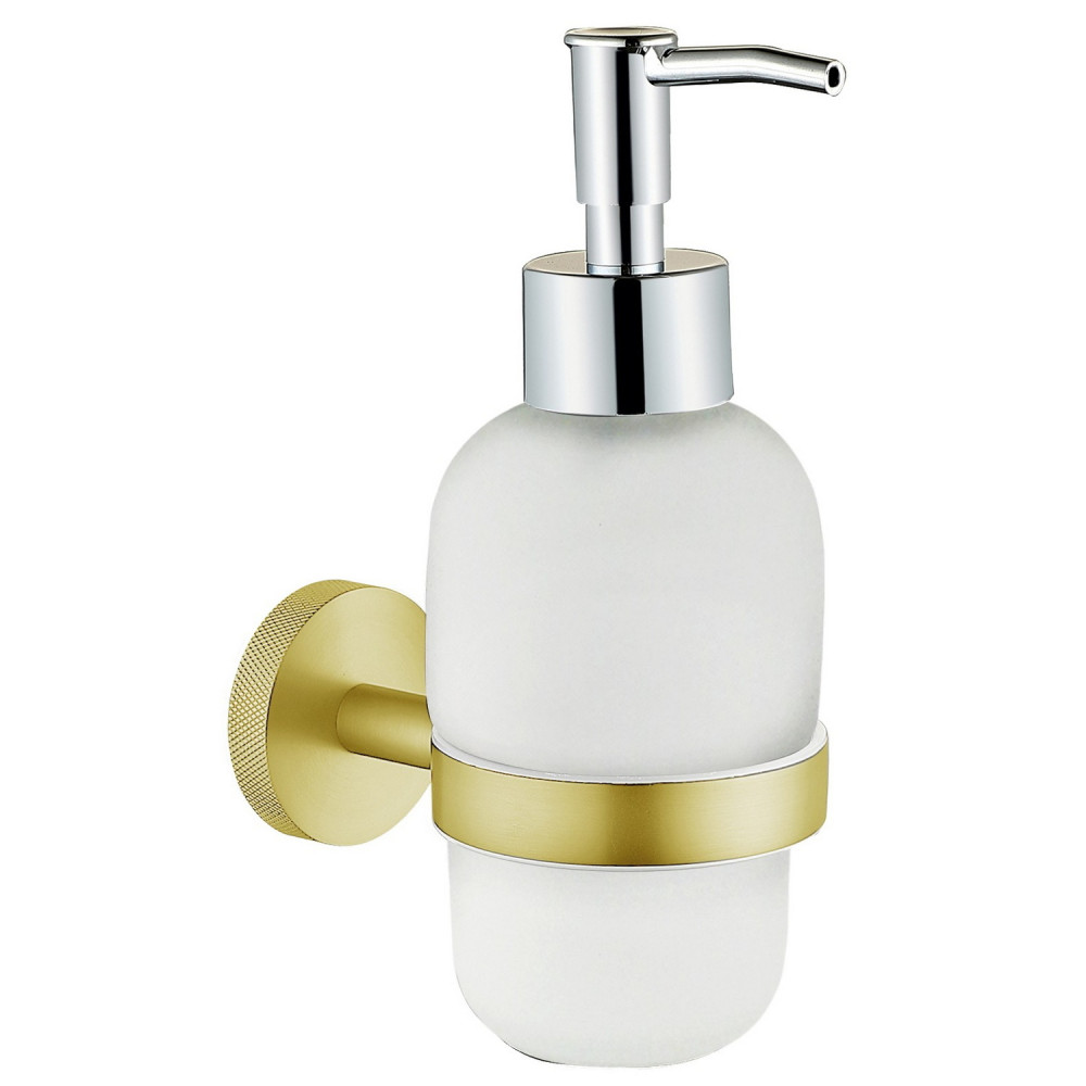 Vantara Comet Wall Mounted Soap Dispenser in Brushed Brass