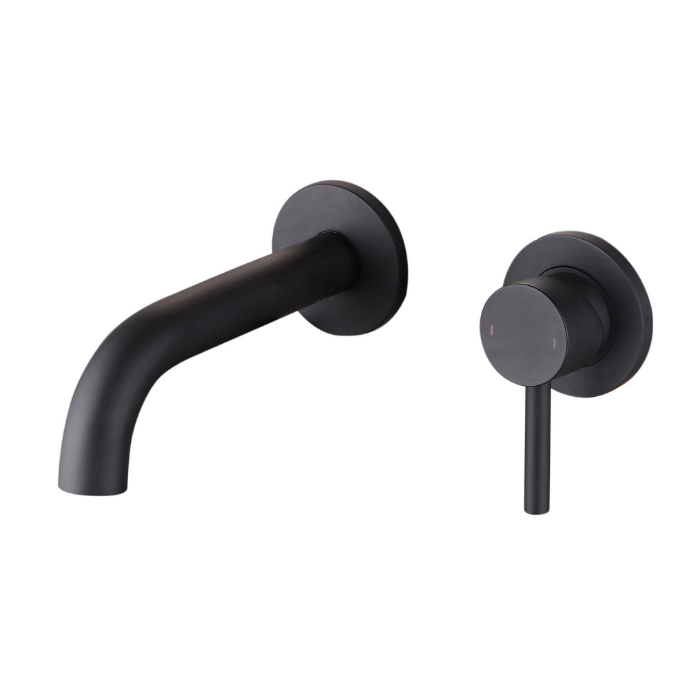 Vantara Fortune 2TH Wall Mounted Basin Mixer in Black