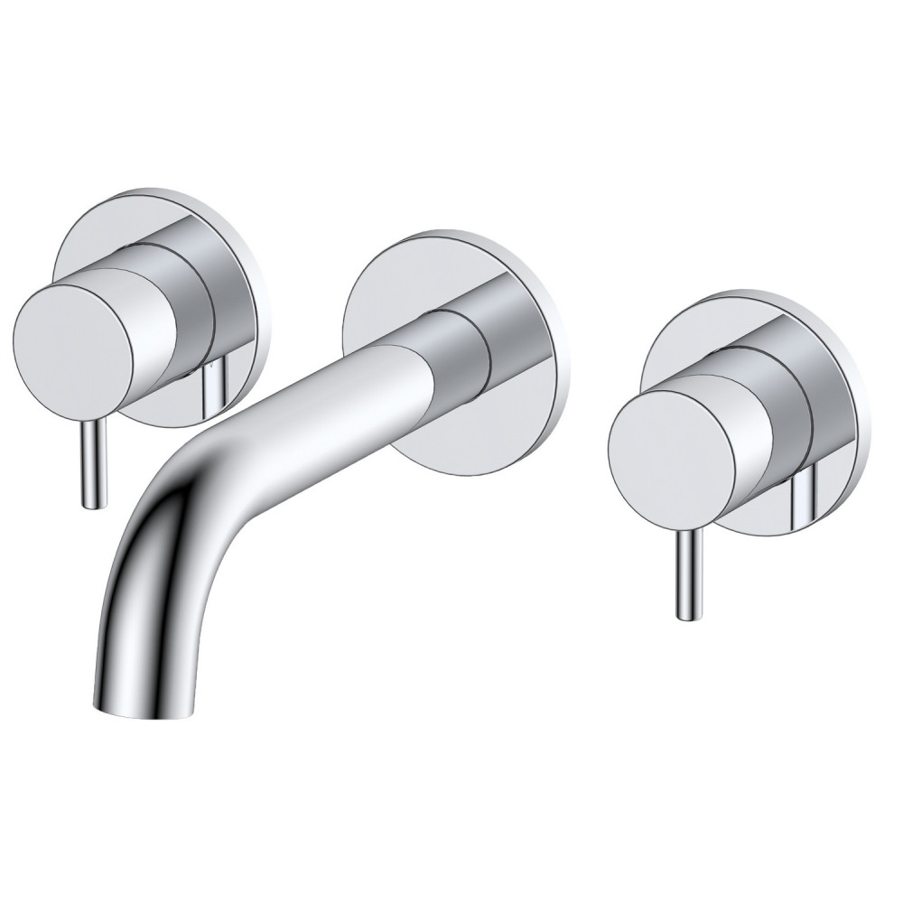 Vantara Fortune 3TH Wall Mounted Basin Mixer in Chrome