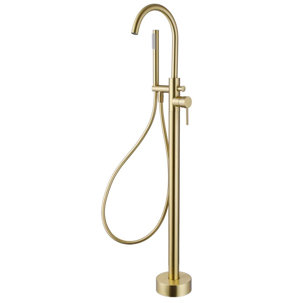 Vantara Fortune Floorstanding Bath Shower Mixer in Brushed Brass