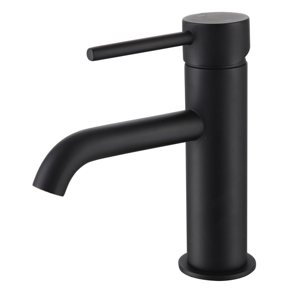 Vantara Fortune Mini Mono Basin Mixer with Waste in Black