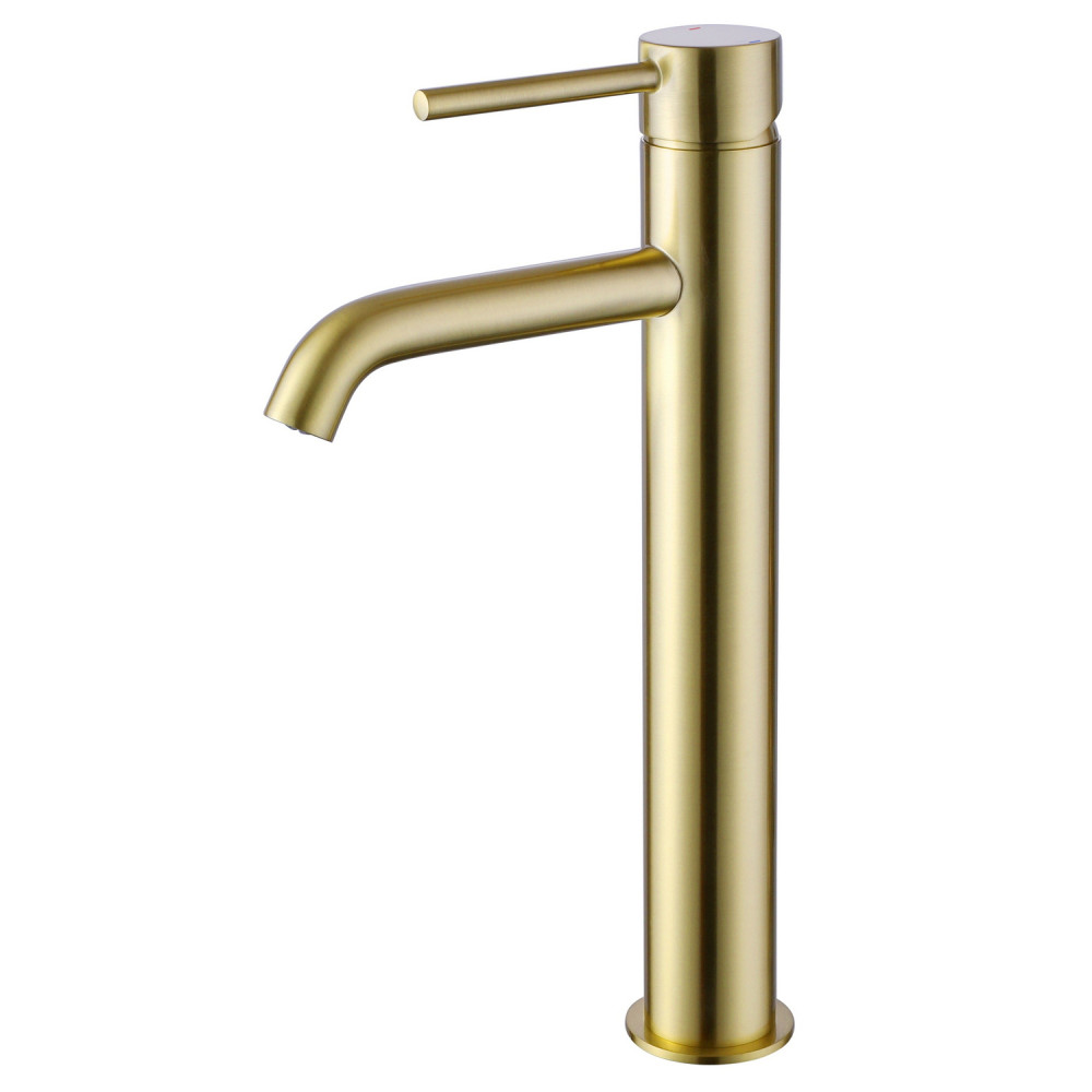 Vantara Fortune Tall Mono Basin Mixer in Brushed Brass