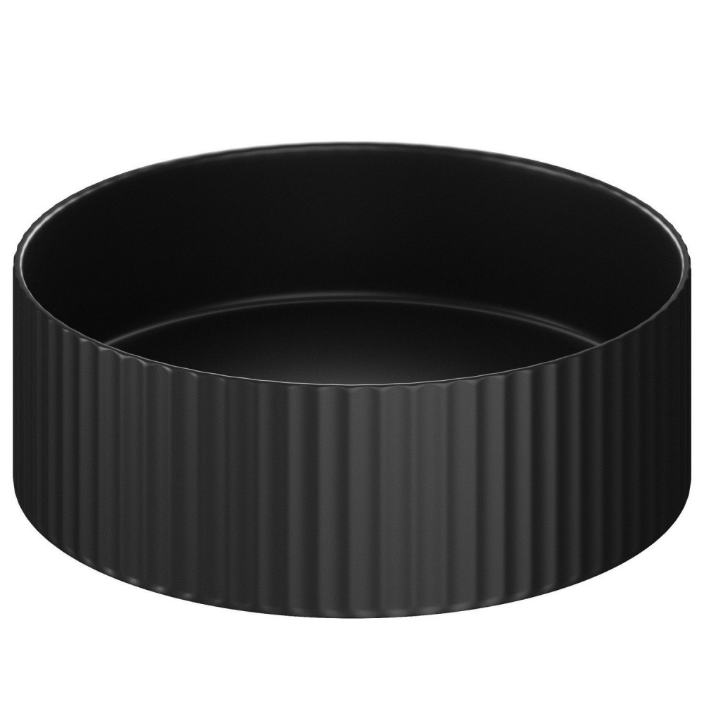 Vantara Venus 360mm Matt Black Patterned Countertop Basin