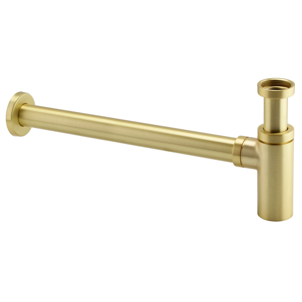 Vantara Round Bottle Trap in Brushed Brass