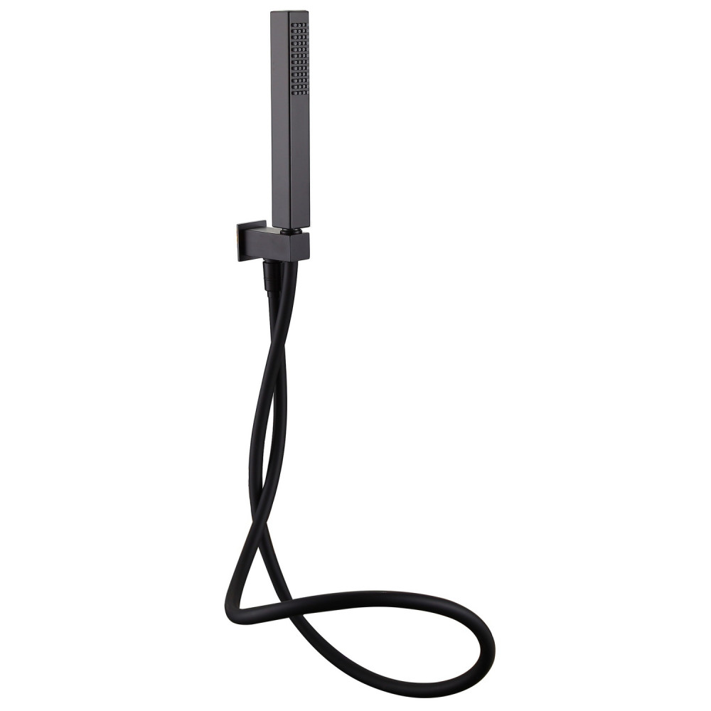 Vantara Square Shower Handset and Wall Bracket in Black