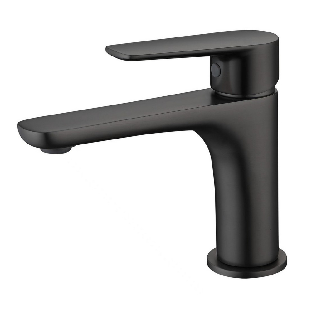 Vantara Step Mono Basin Mixer with Waste in Black