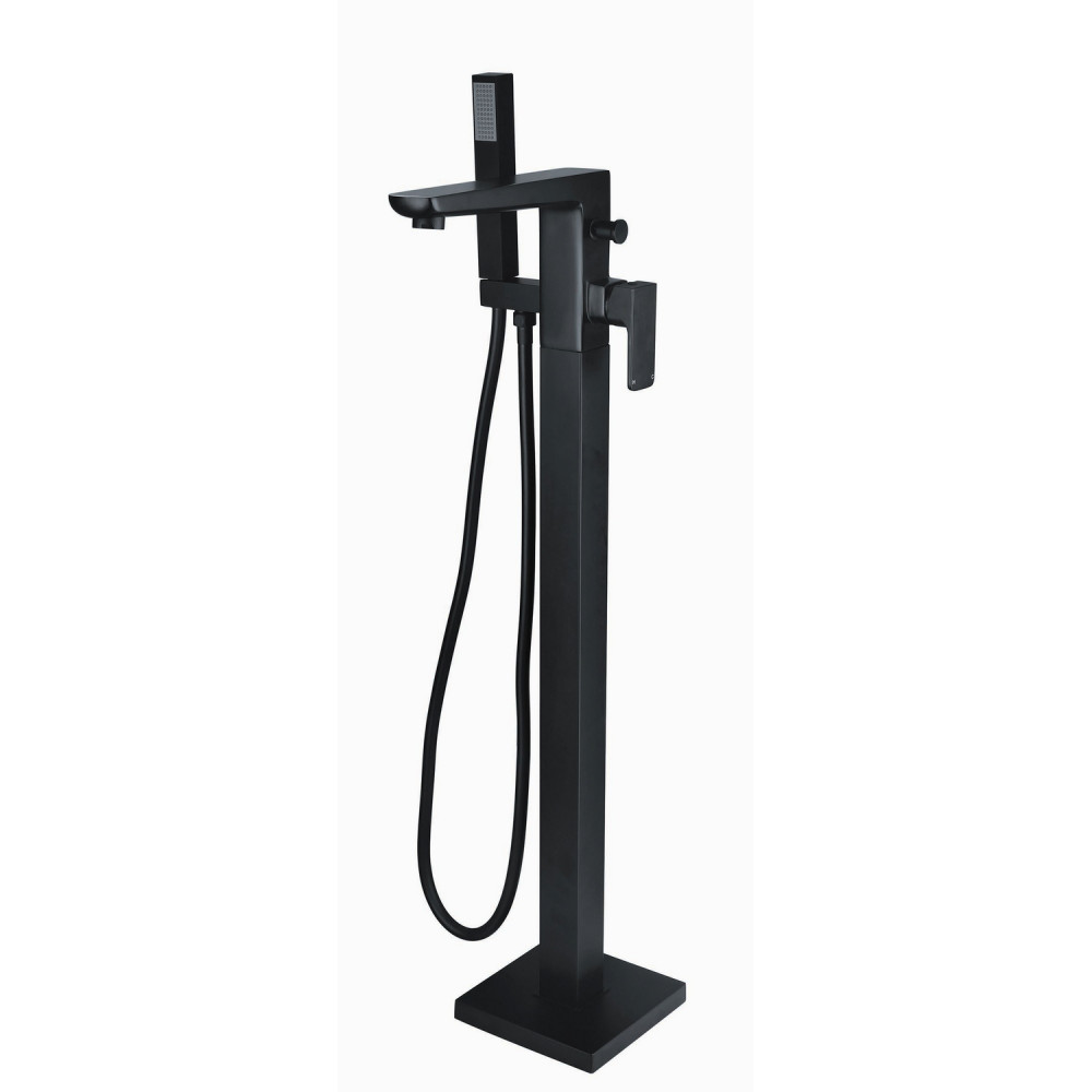 Vantara Warp Freestanding Bath Shower Mixer in Black