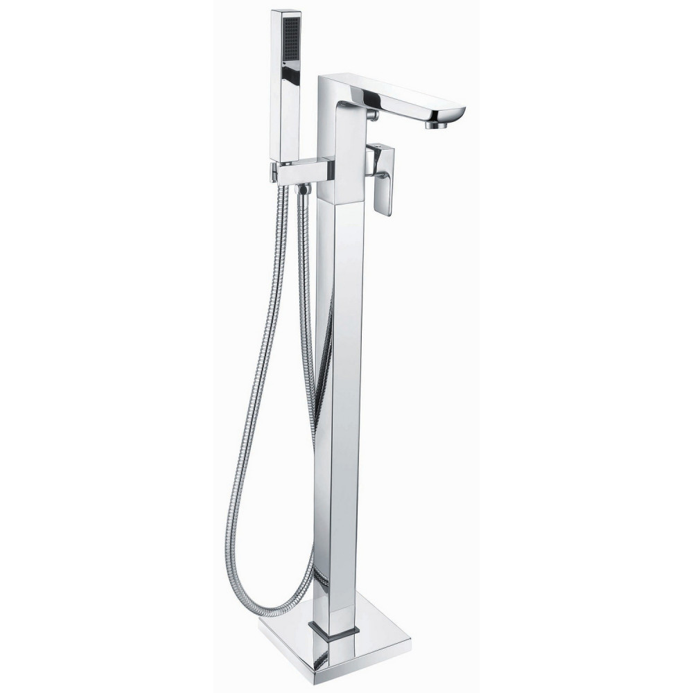 Vantara Warp Freestanding Bath Shower Mixer in Chrome