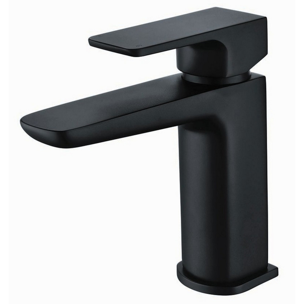 Vantara Warp Mono Basin Mixer with Waste in Black