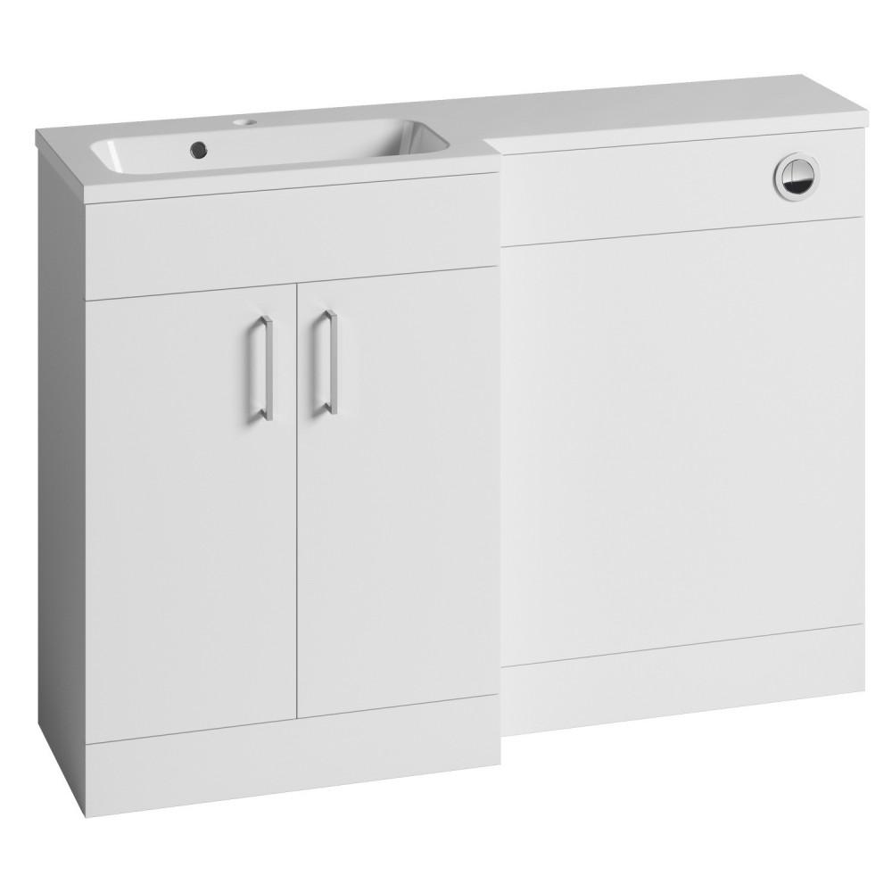 Vantara Order 1200mm Left Hand Combination Unit and Basin in Gloss White