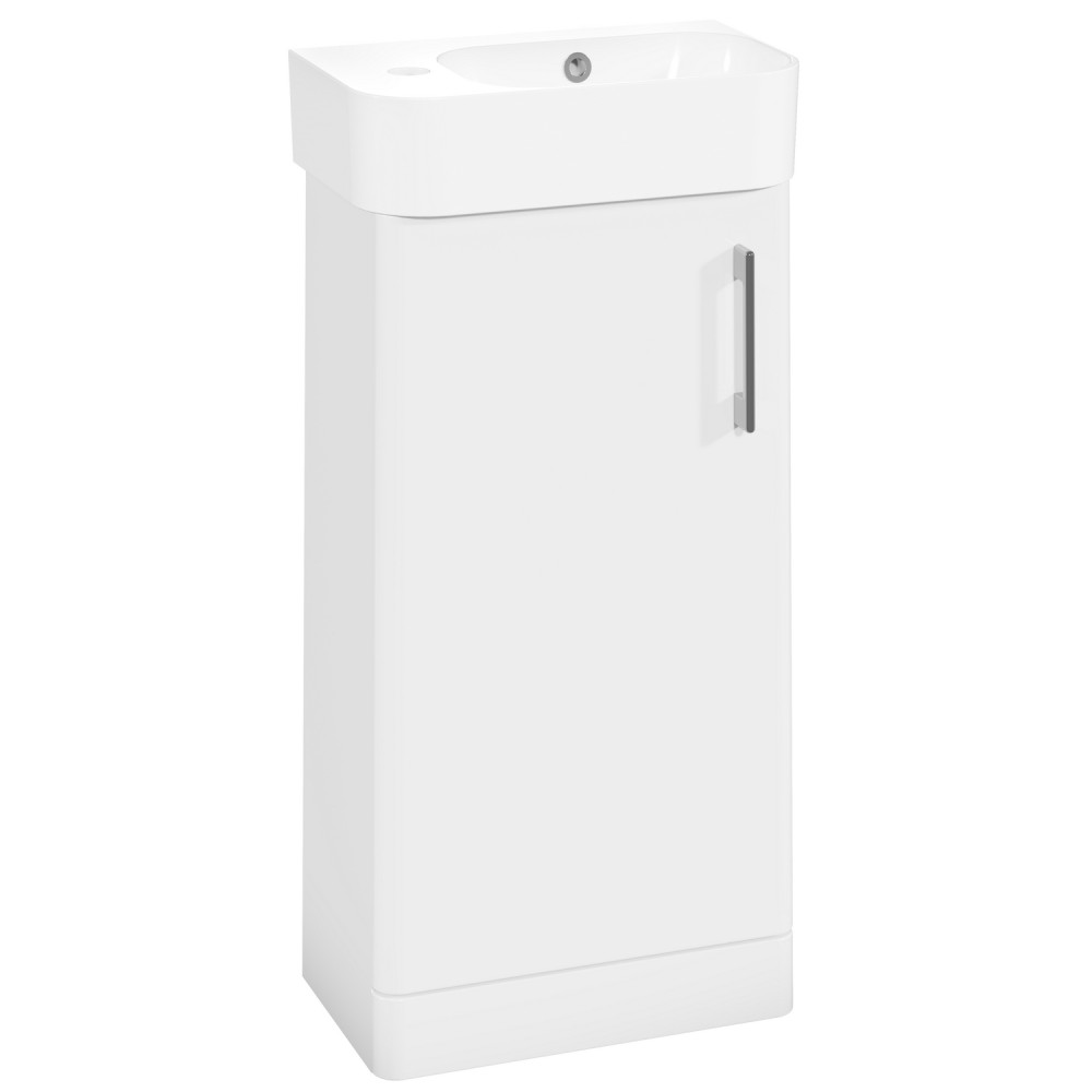 Vantara Order 400mm Floorstanding Cloakroom Vanity Unit and Basin in Gloss White