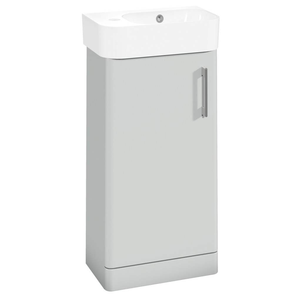Vantara Order 400mm Floorstanding Cloakroom Vanity Unit and Basin in Light Matt Grey