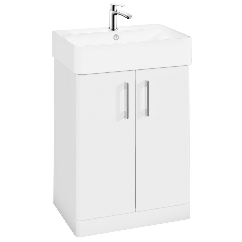 Vantara Order 600mm Floorstanding Vanity Unit and Basin in Gloss White