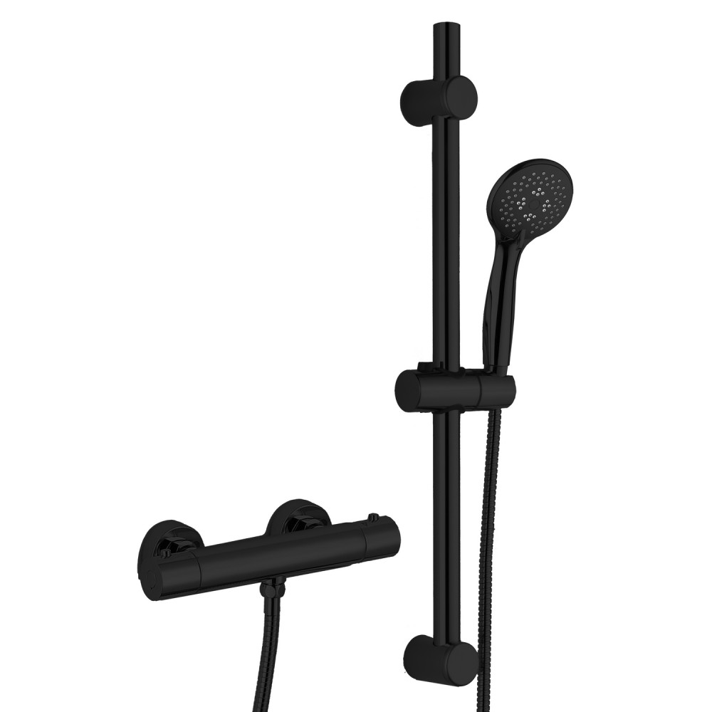 Vantara Easy Bar Shower Valve in Black with Slide Rail