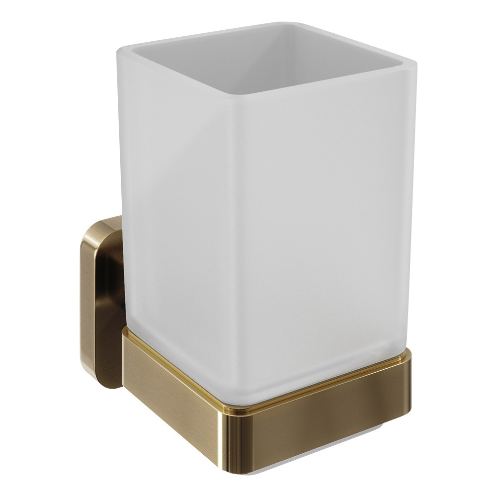 Trisen Brushed Brass Glass Tumbler Holder